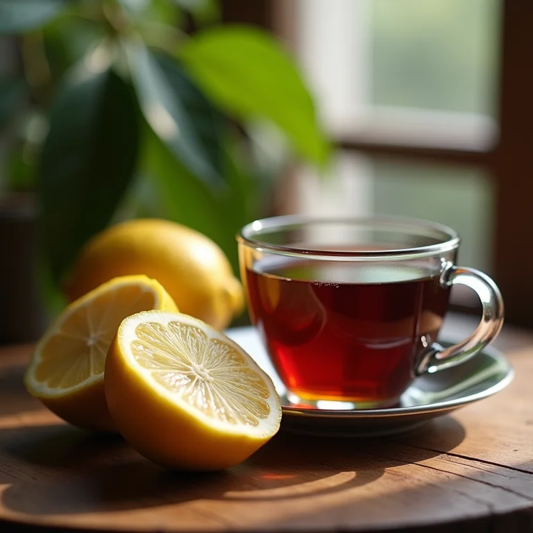 Chá preto com limão fresco