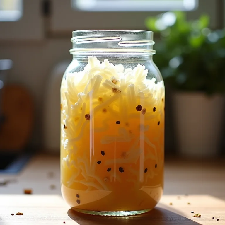 Chucrute caseiro com alcaravia em pote de vidro