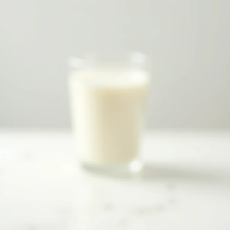 Close do leite de arroz caseiro.