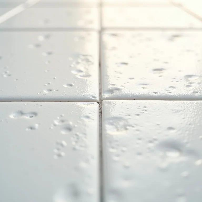 Close-up da textura porosa do rejunte