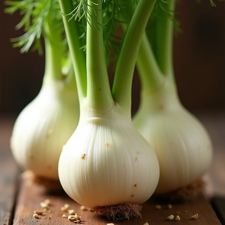 Close-up das folhas e sementes da planta erva-doce.