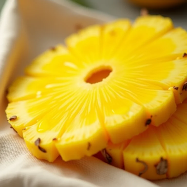 Close-up de abacaxi fresco em corte com detalhes da textura e do suco