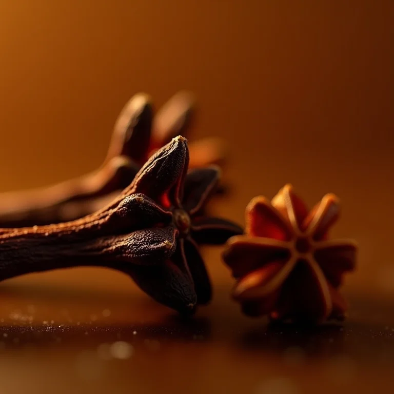 Close-up de cravos-da-índia.