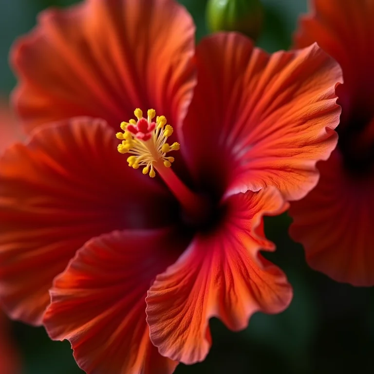Close-up de flores de hibisco secas.
