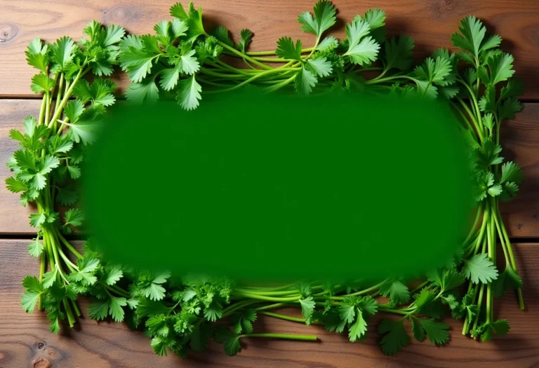 Coentro e salsa frescos lado a lado