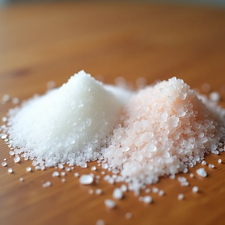 Comparação visual entre sal de parrilla e sal grosso