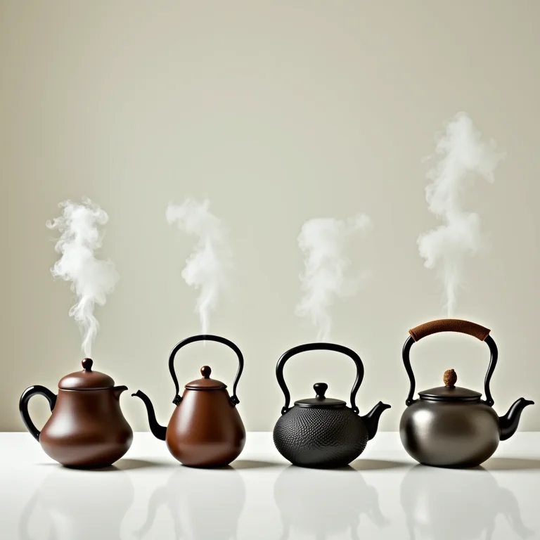 Comparativo de bules de diferentes materiais.