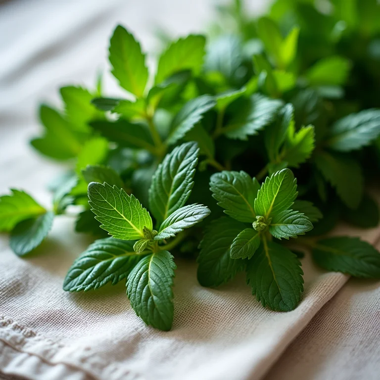 Comparativo de texturas e cores de ervas frescas