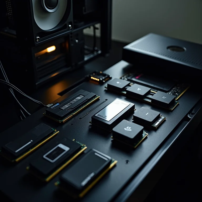 Componentes de computador organizados