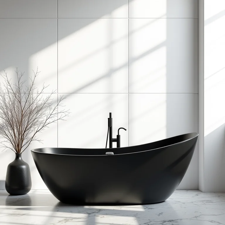 Contraste efetivo em banheiro preto e branco