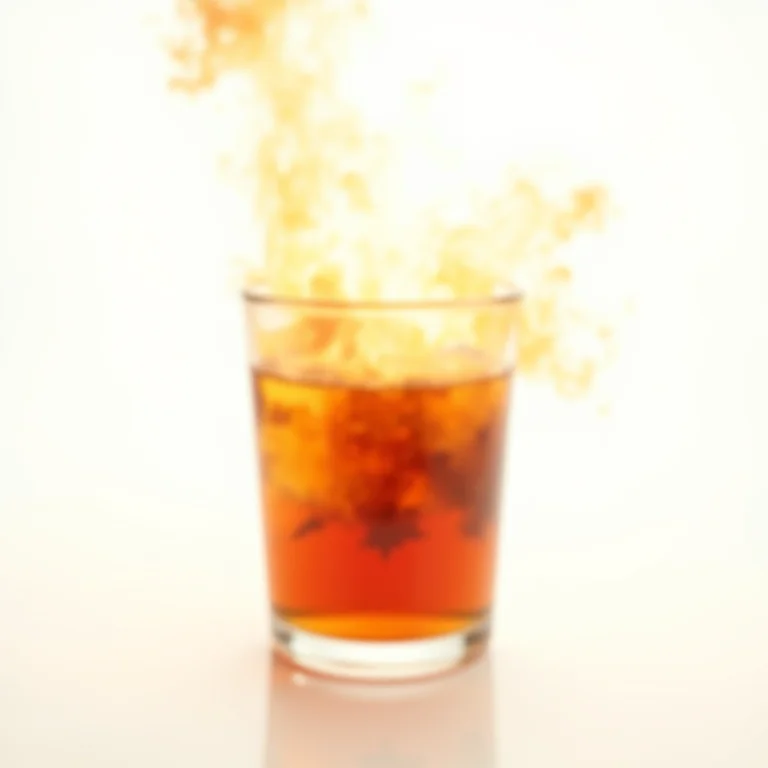 Copo de chá explodindo devido ao superaquecimento.