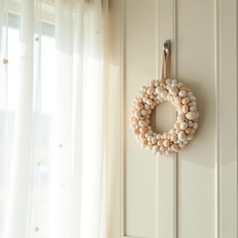 Cortinas e enfeites de porta com conchas