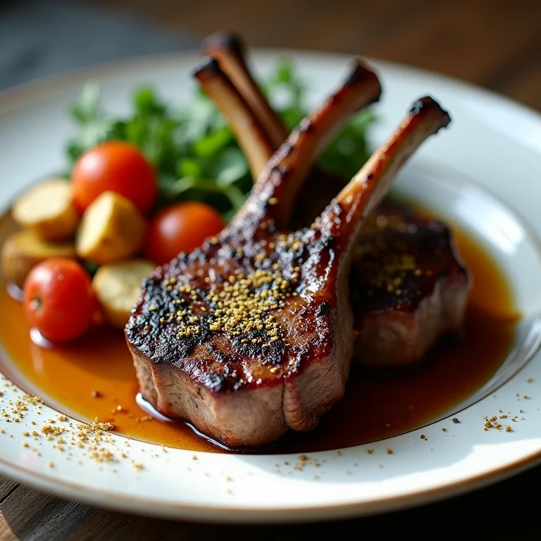 Costeletas de cordeiro grelhadas com sumagre