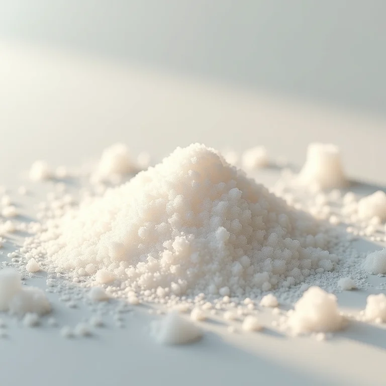 Cristais de glutamato monossódico em close-up.