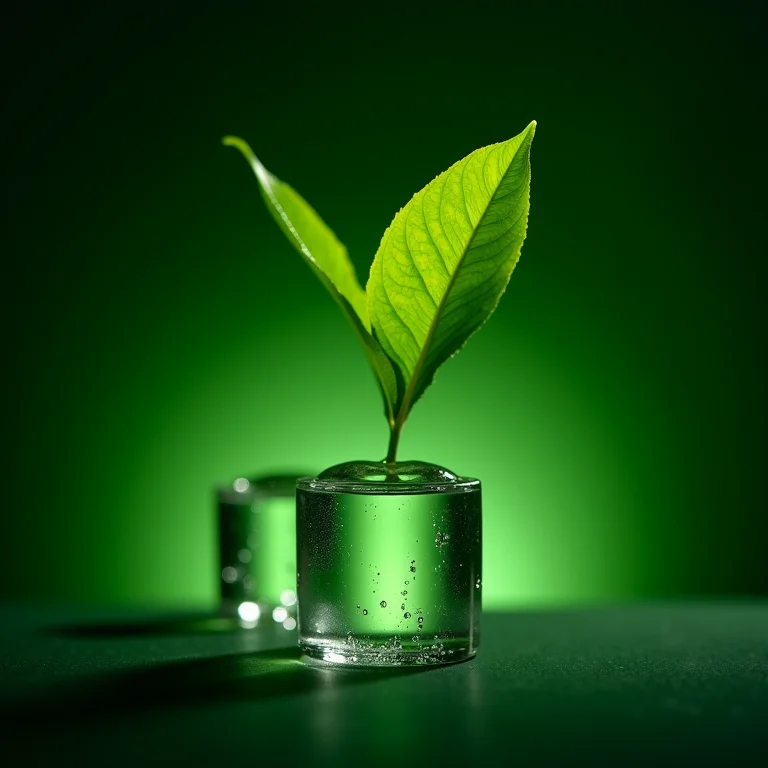 Cubos de gelo feitos com chá verde, preservando nutrientes e antioxidantes