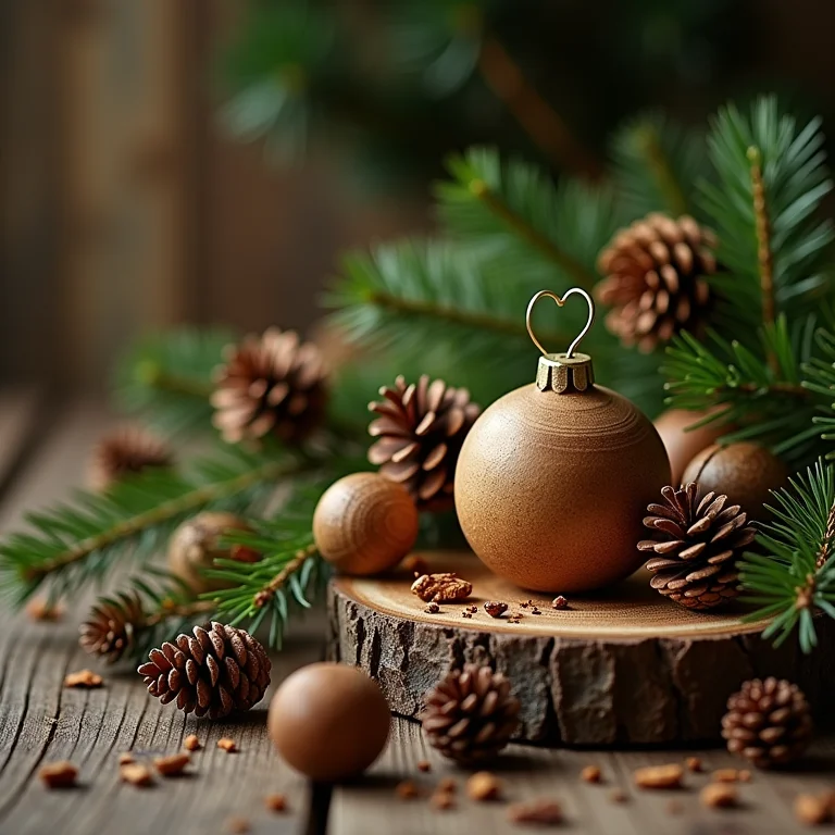 Decorações de Natal naturais e sustentáveis.