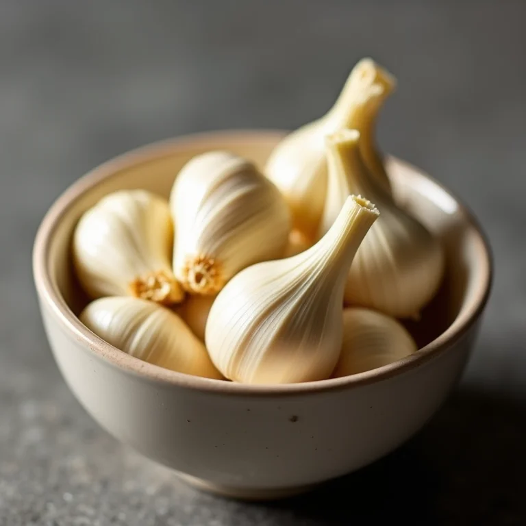 Dentes de alho descascados prontos para temperar.