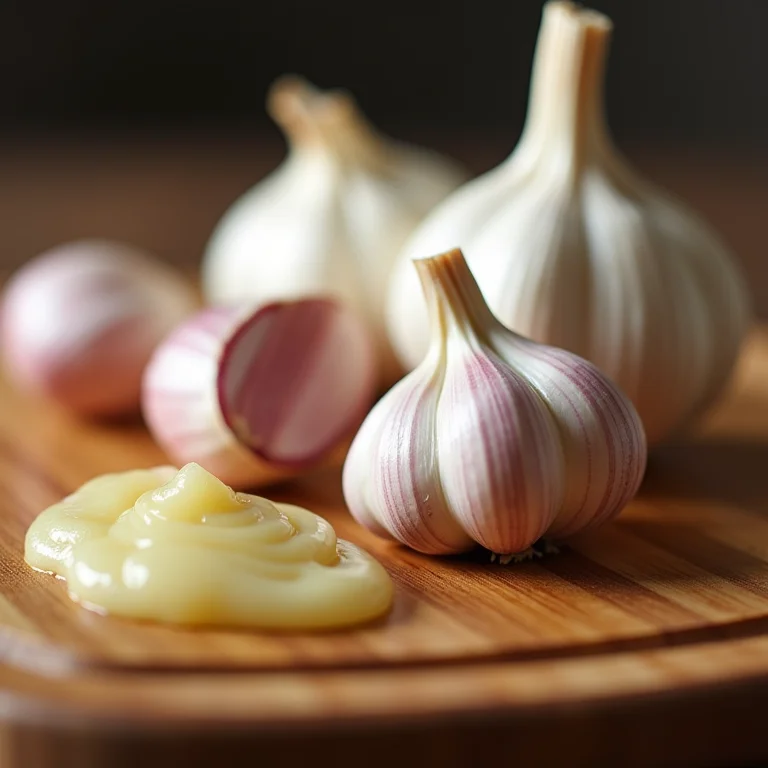 Dentes de alho e pasta de alho.