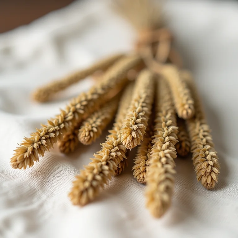 Detalhe da erva cavalinha seca para infusão