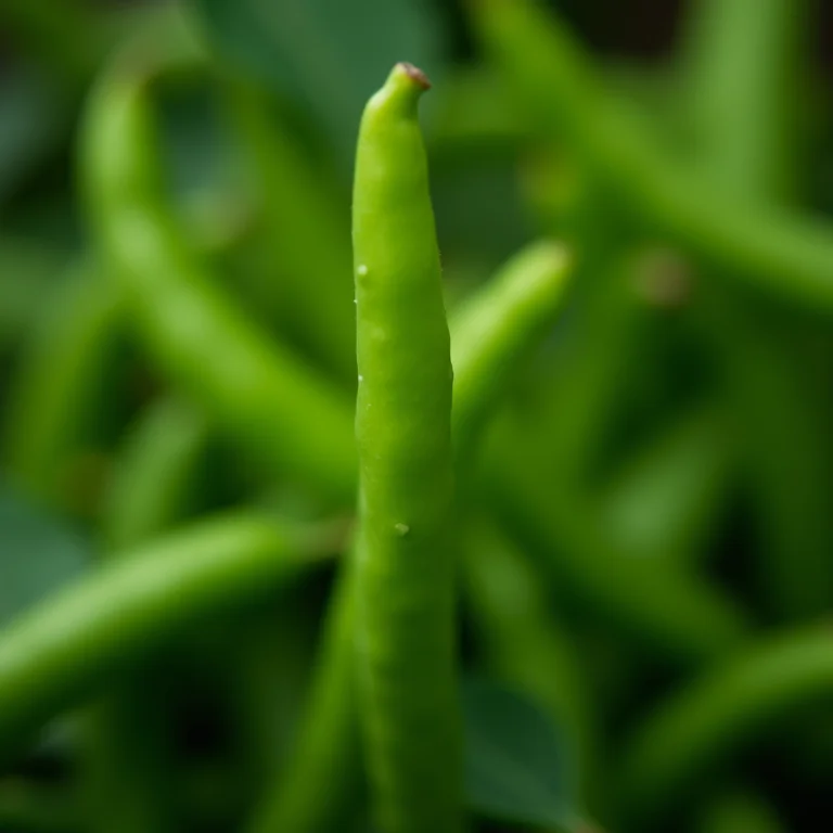 Detalhe da textura e forma do feijão de corda