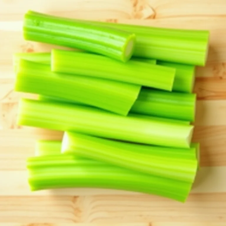 Detalhe de talos de aipo frescos cortados, mostrando a textura e nutrição