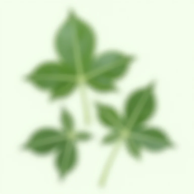 Detalhes das folhas de arruda em estilo de estudo botânico.