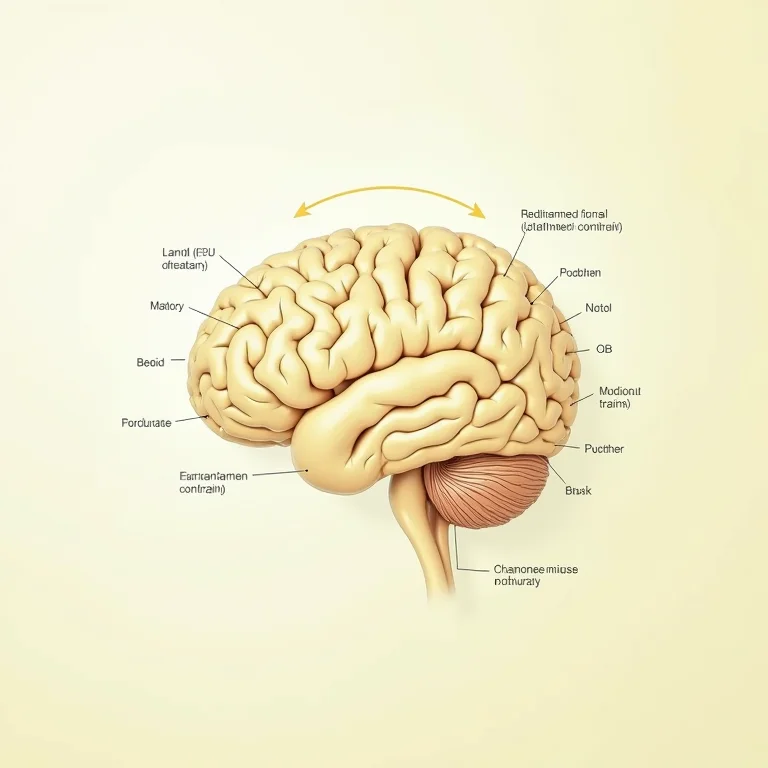 Diagrama minimalista dos efeitos da camomila no cérebro.