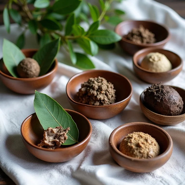 Diferentes partes da planta Marapuama utilizadas para o chá