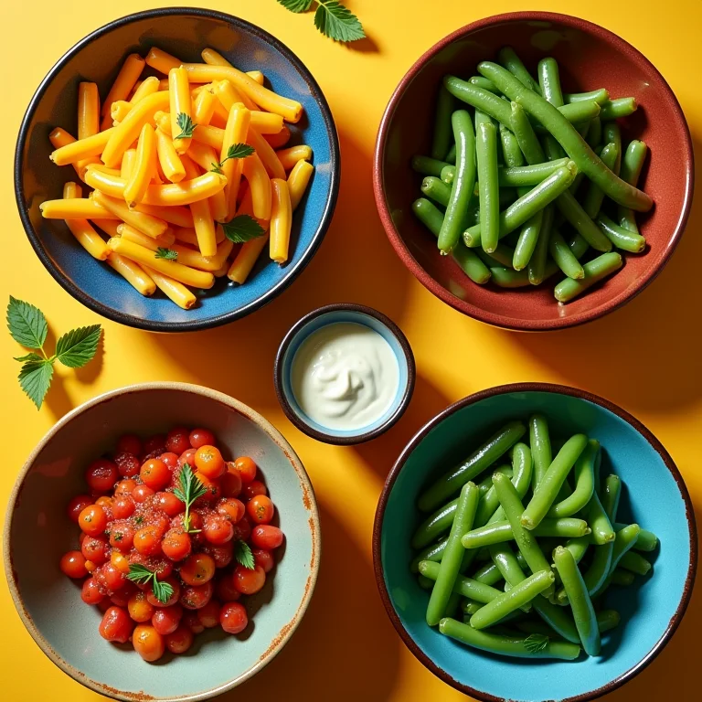 Diferentes preparações regionais de feijão de corda