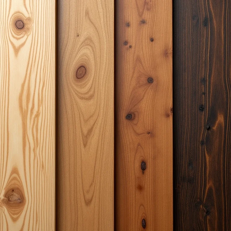 Diferentes tipos de madeira e manchas de gordura