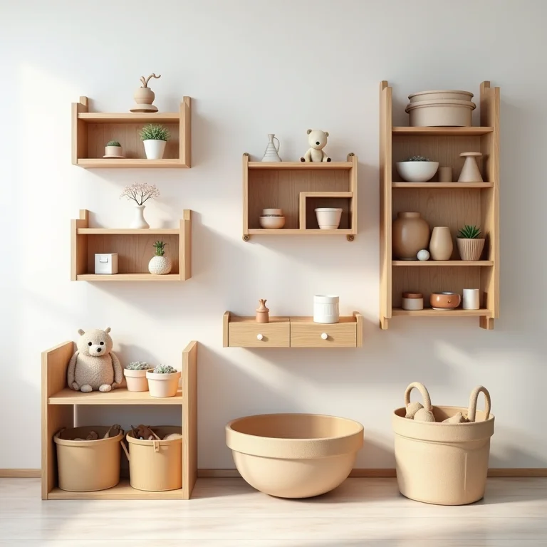 Diferentes tipos de organizadores de brinquedos.