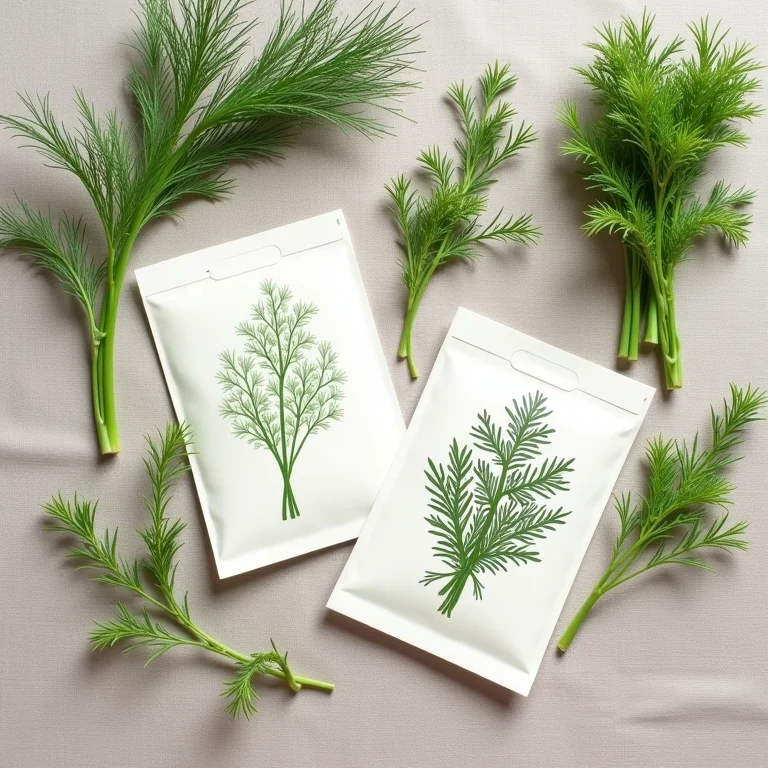 Diferentes variedades de sementes de endro.