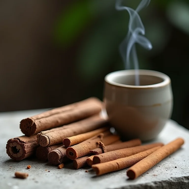 Diversos tipos de incenso em um porta-incenso de cerâmica