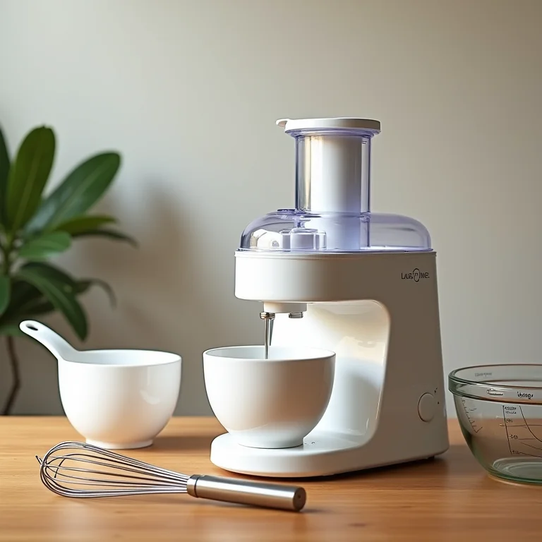 Equipamentos para fazer sorvete de baunilha em casa.