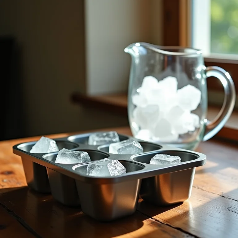 Equipamentos para preparar chá gelado de amora: formas de gelo e jarra