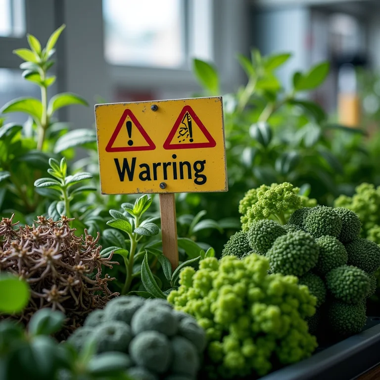 Ervas com rótulos de precaução