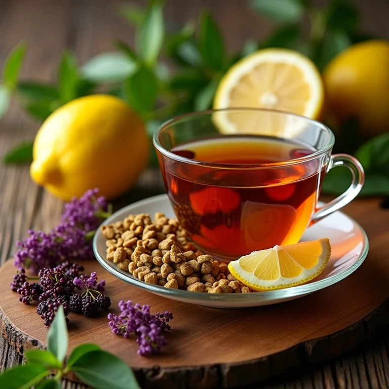 Ervas imunomoduladoras com limão e chá