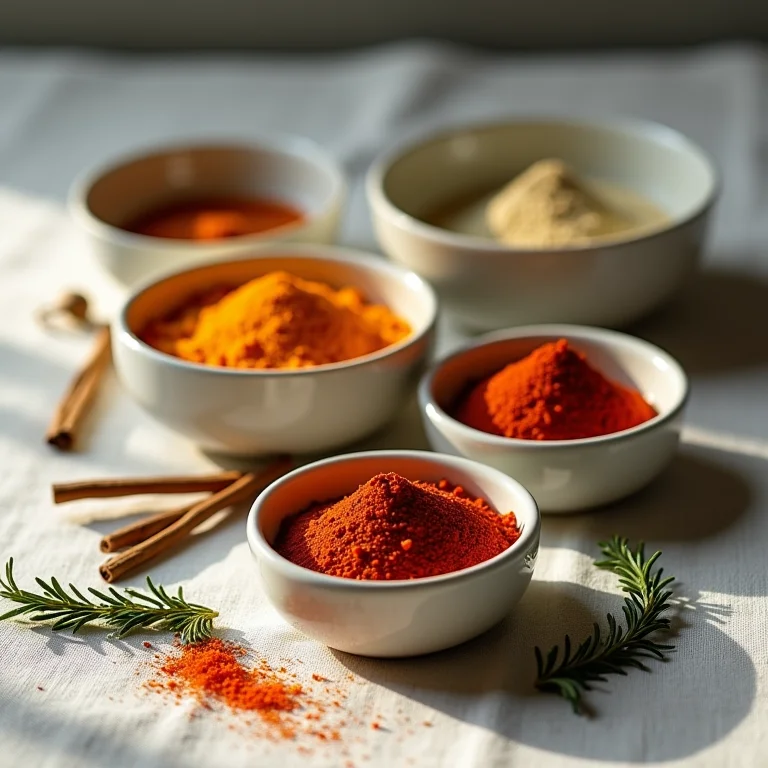 Especiarias e ervas aromáticas para um arroz com frango irresistível.