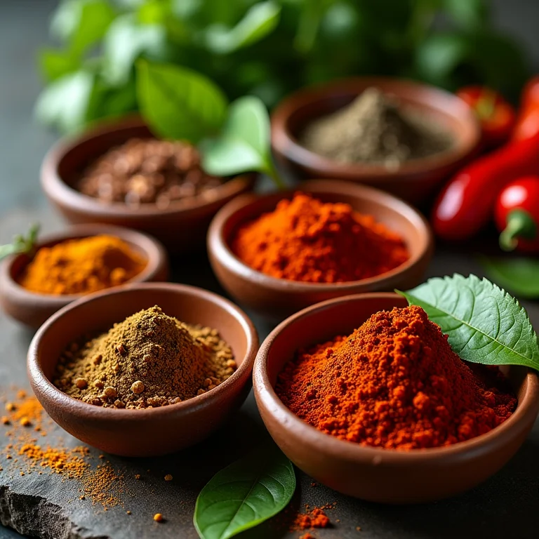 Especiarias e temperos vibrantes para feijoada vegetariana.