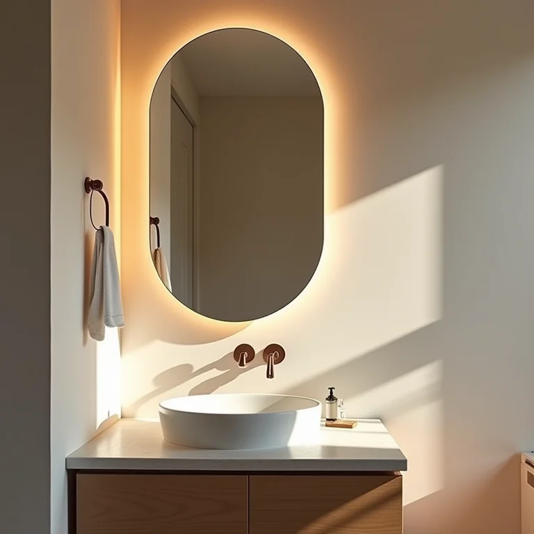 Espelho com iluminação inadequada