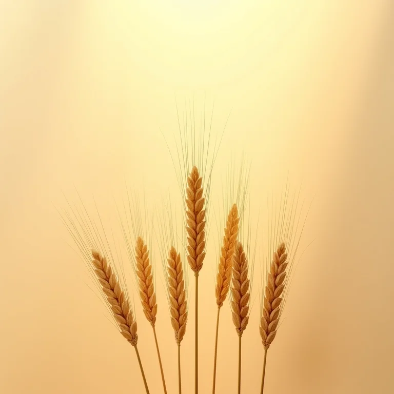 Espigas de trigo e cevada sob luz suave
