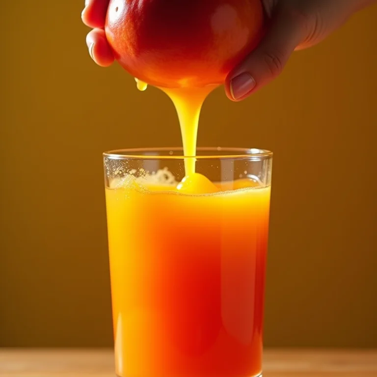 Extraindo suco de ponkan fresco.