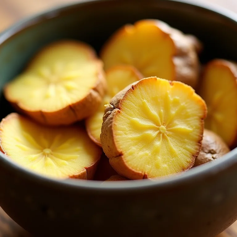 Fatias de gengibre fresco em uma tigela de cerâmica