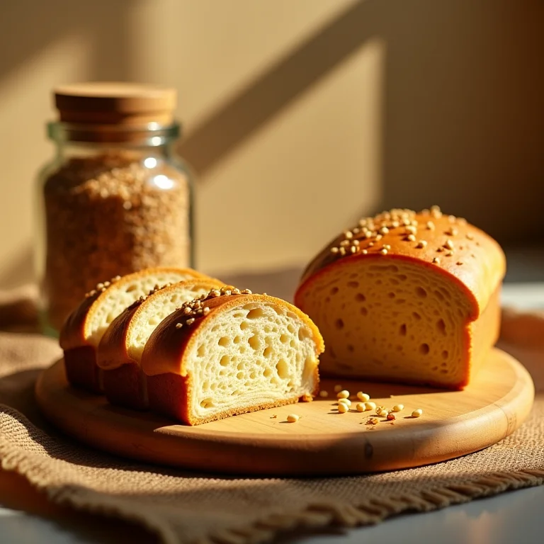 Fatias de pão de cevada e mel com ingredientes ao lado