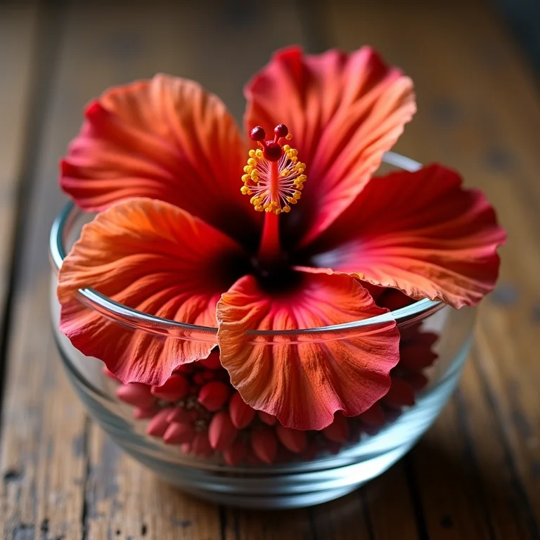 Flores de hibisco secas para chá.