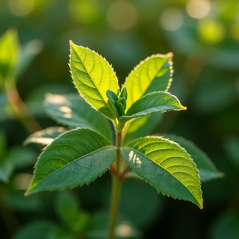 Folhas de arruda recém-colhidas sendo usadas em um blend de chá e como repelente natural.