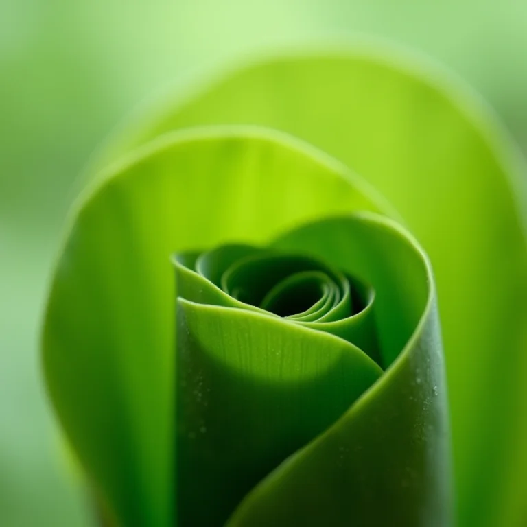 Folhas de chá verde enroladas