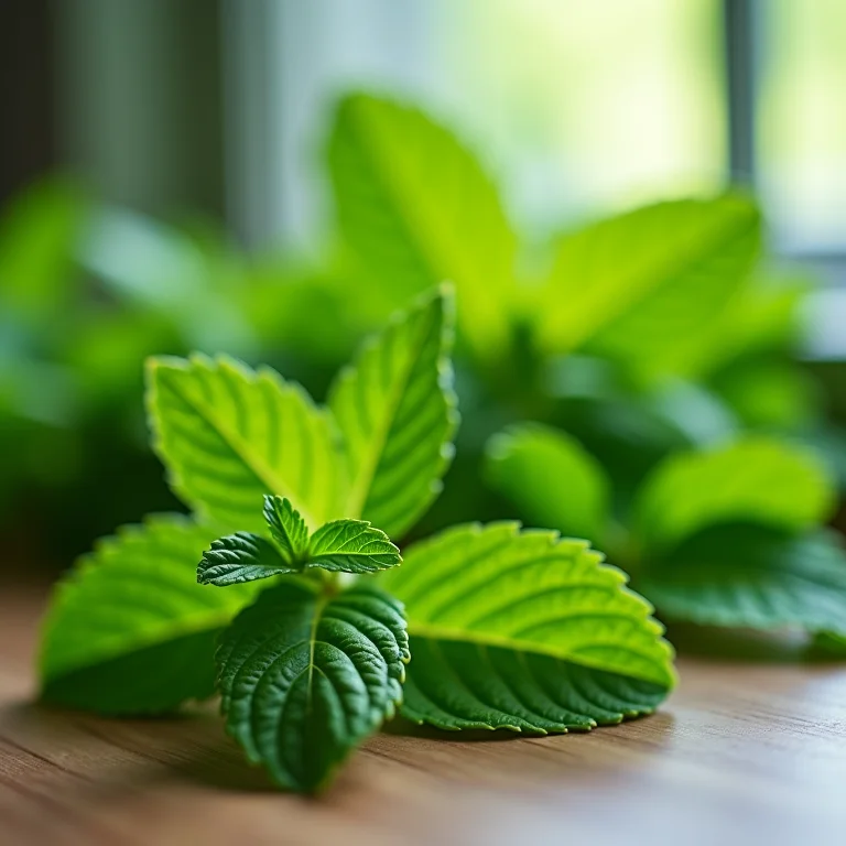 Folhas de hortelã fresca com propriedades calmantes
