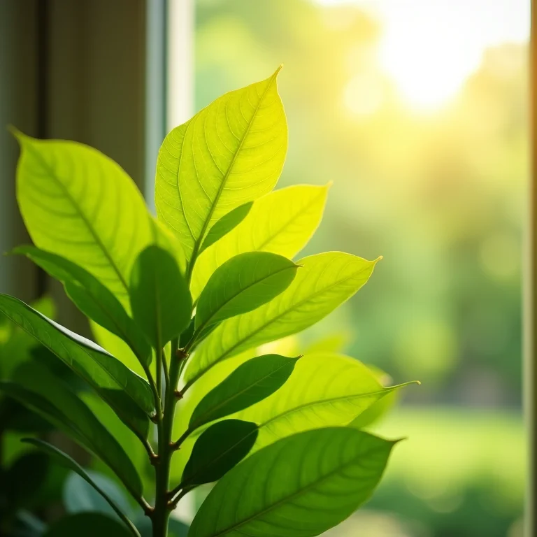 Folhas de louro verde exuberante capturando a luz solar
