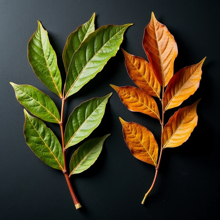 Folhas frescas e secas de Sete Sangrias.